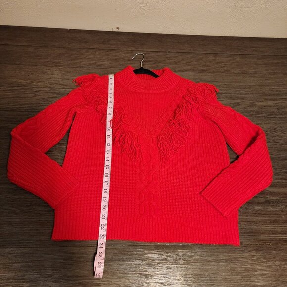 Tuckernuck Red Fringe Caswell Sweater NWT Med - Picture 2 of 11